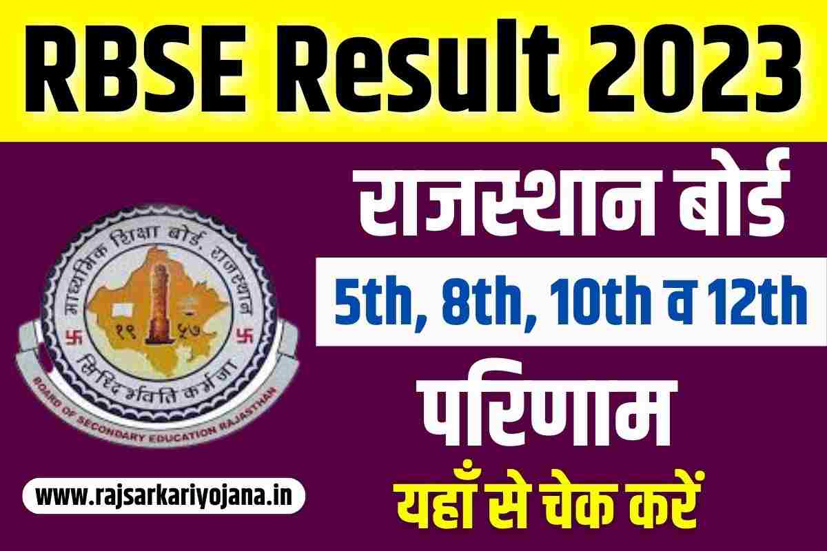 Rajasthan Board 5th 8th 10th 12th Result 2023