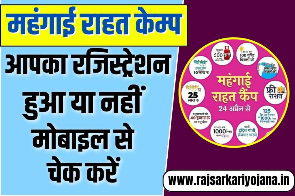 Rajasthan Mahngai Rahat Camp Status Check Online